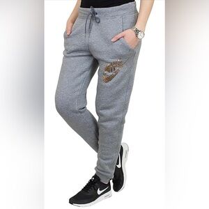 Nike Gray Joggers with Gold Logo size M